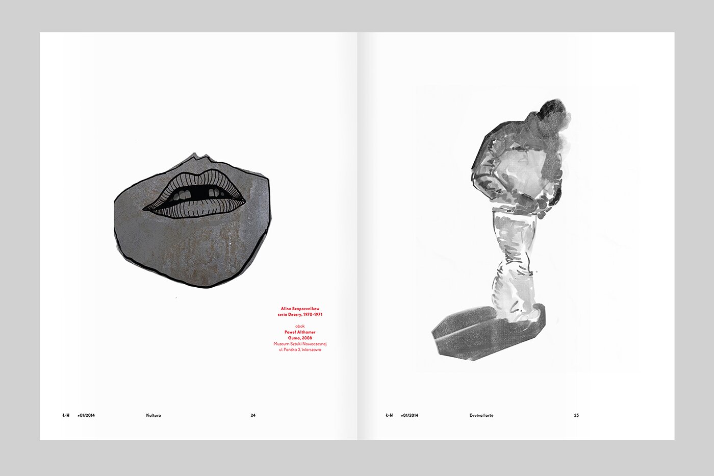 A magazine spread with illustrations