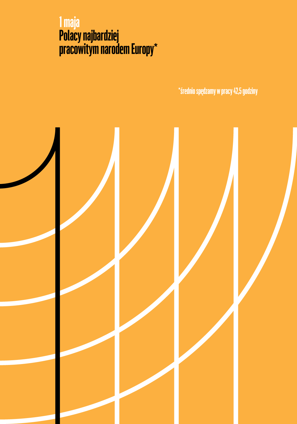 A poster showing geometric shapes that reminiscent of a race track.