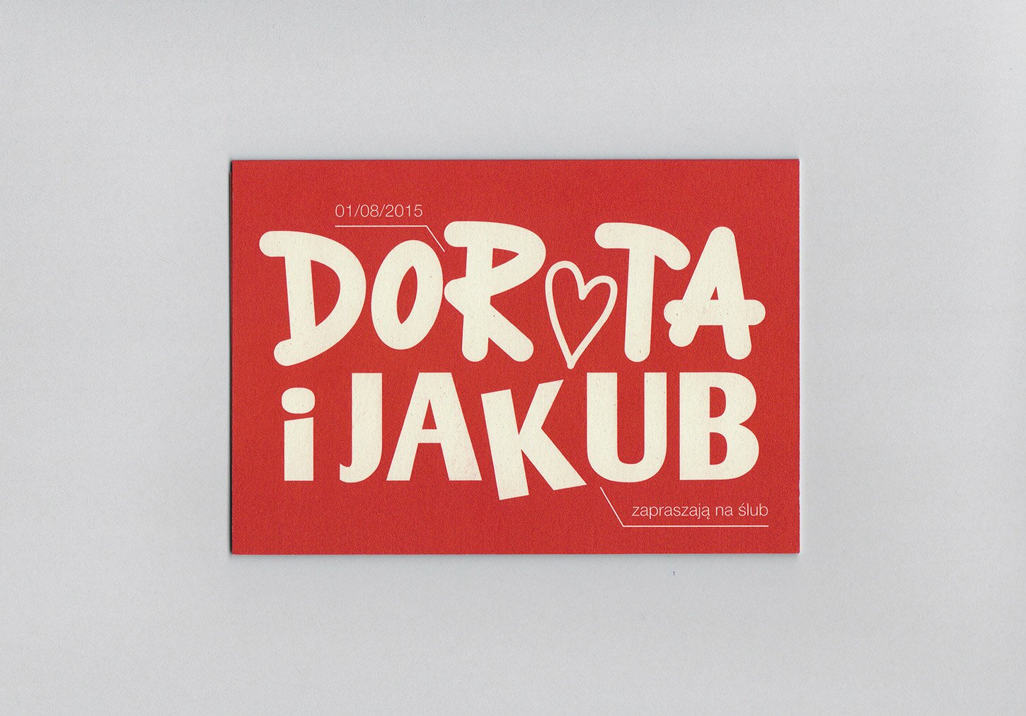 Wedding invitation front cover