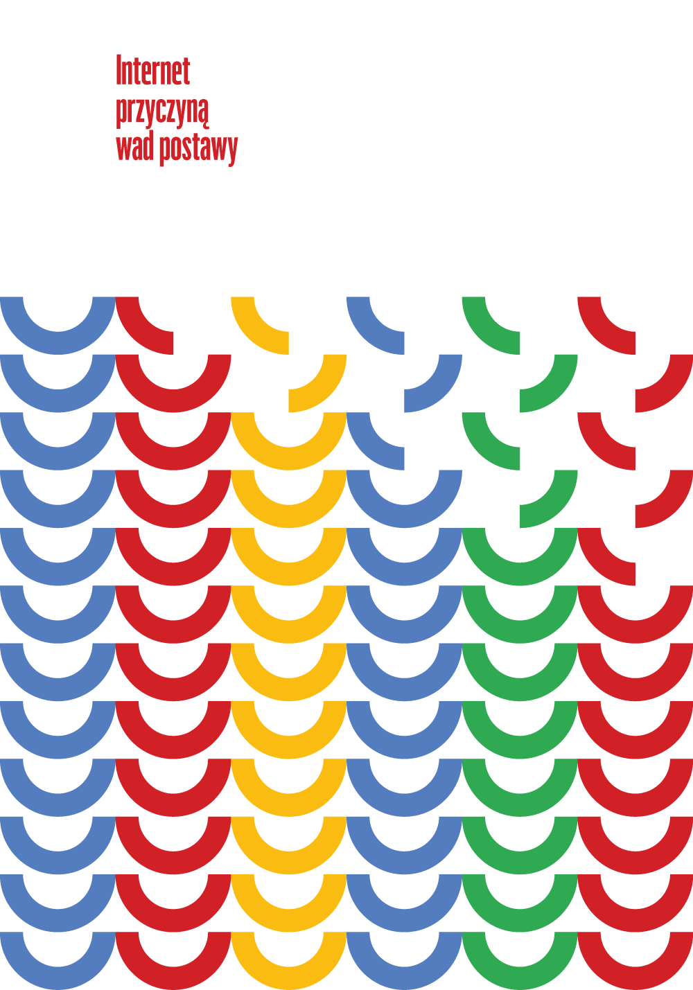 A poster showing semi-circles arranged in vertical lines, in the brand colours of Google.