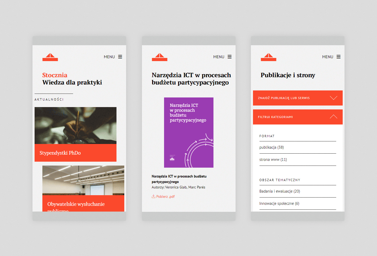 Website for Stocznia - mobile version