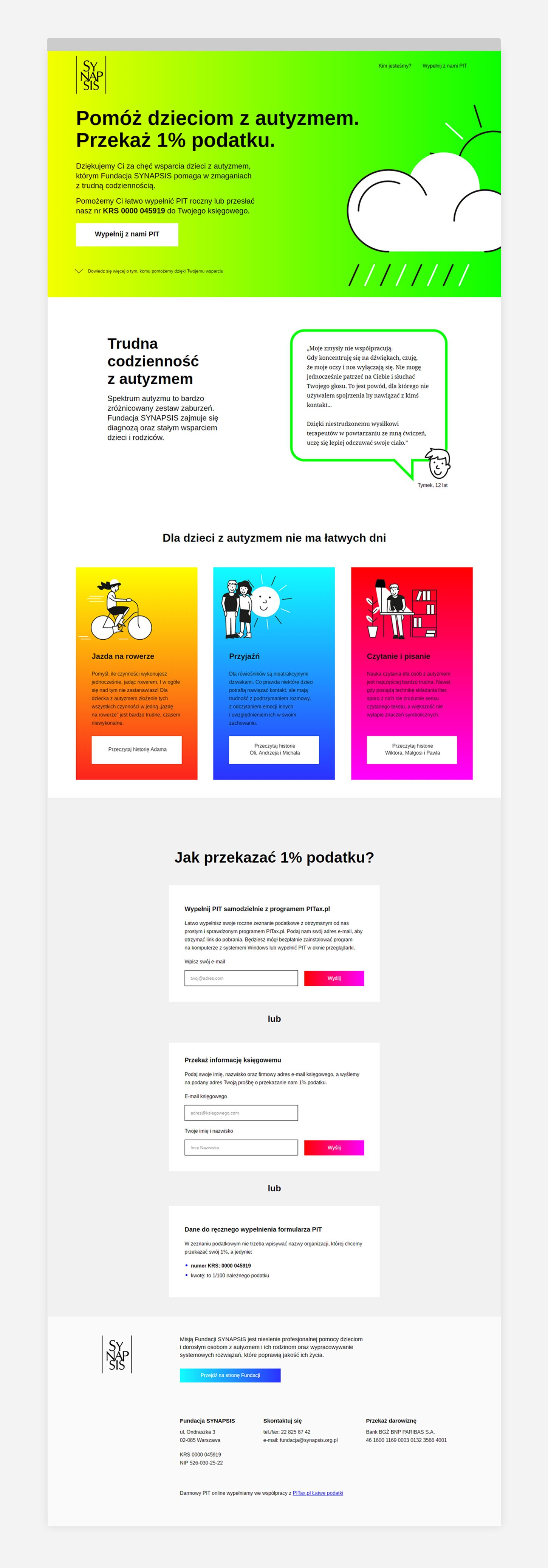 Landing page for Synapsis Foundation