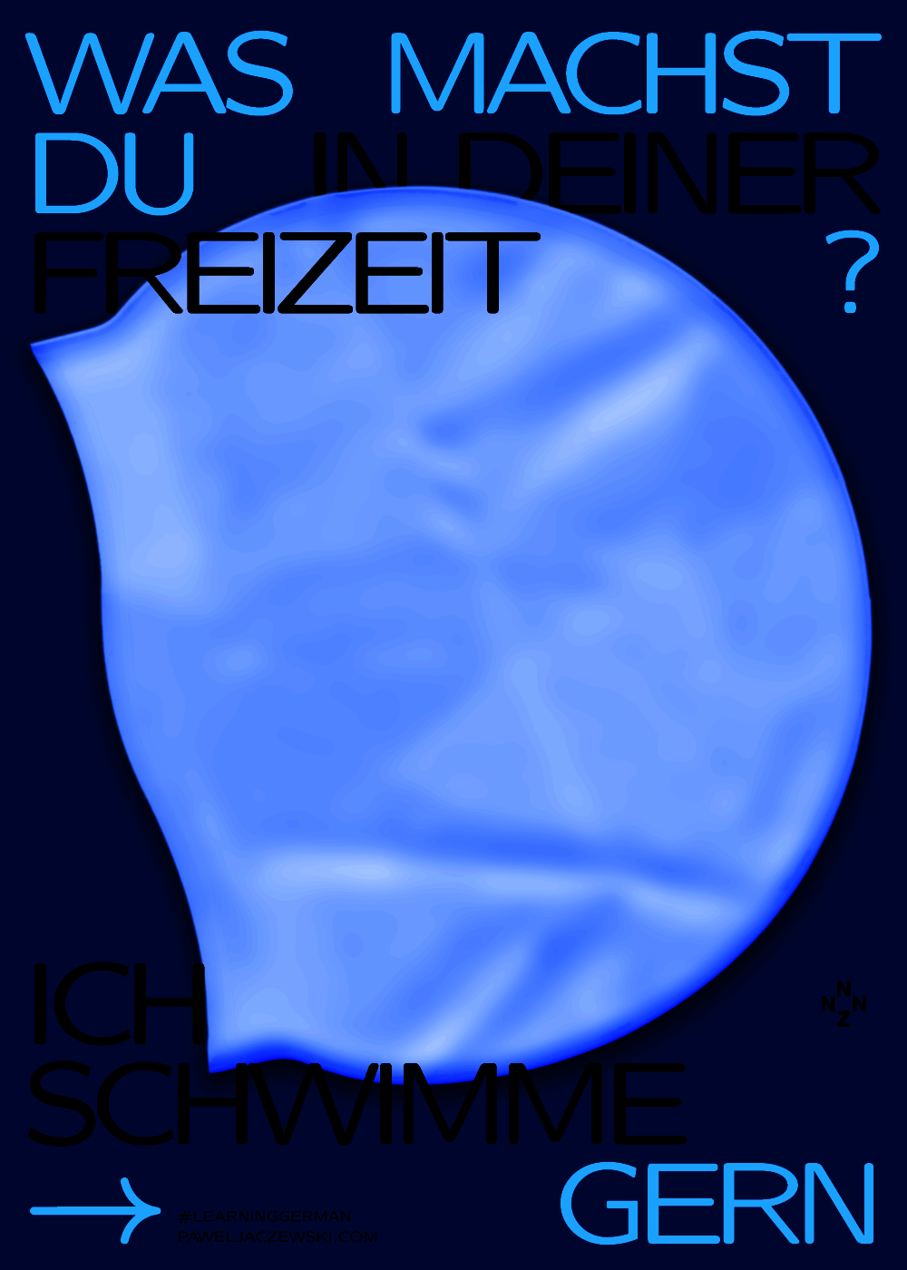 A poster with a swimming cap