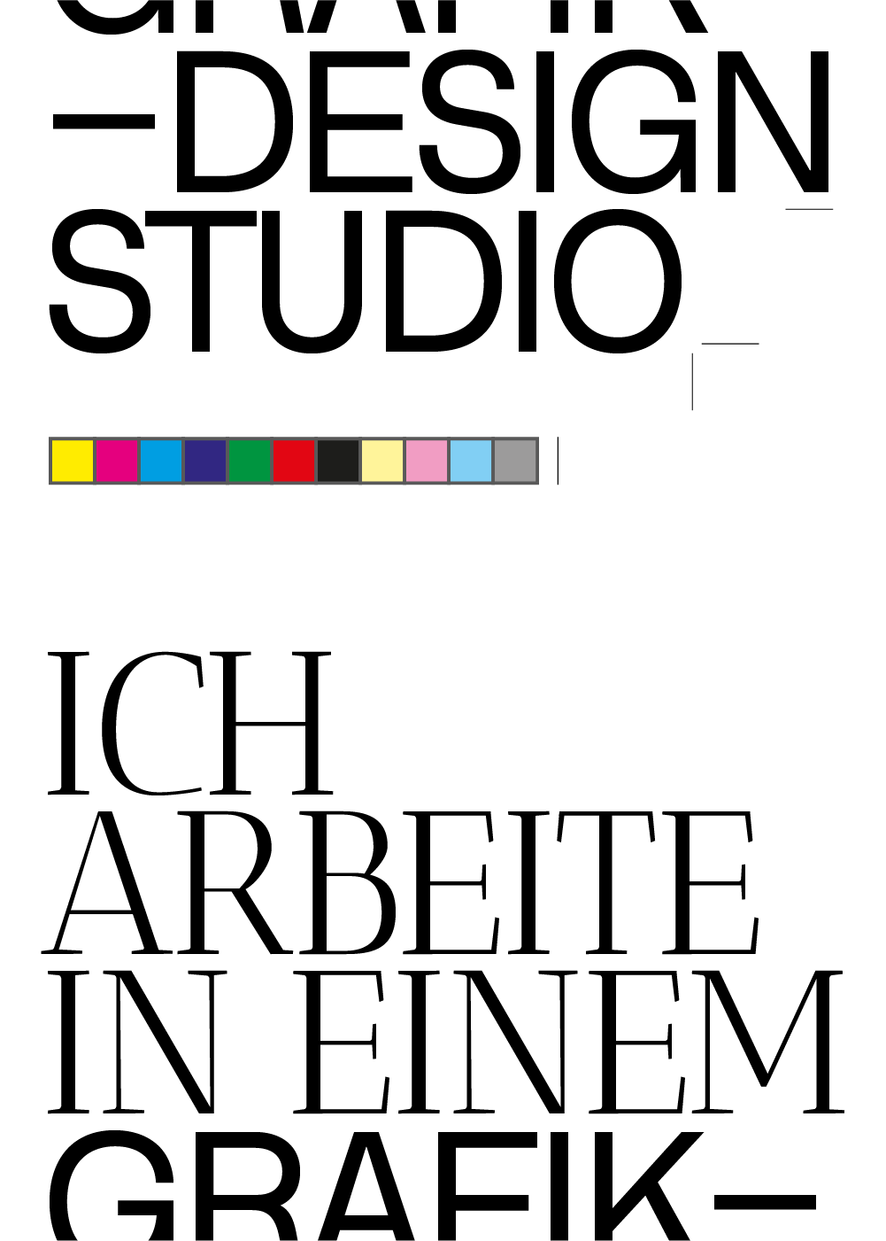 A typographic poster with print marks