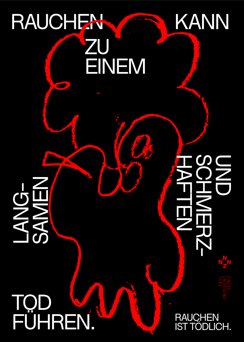 A poster with an illustration about smoking cigarettes