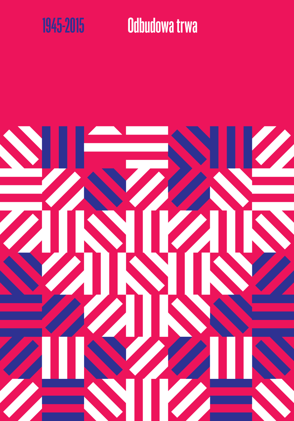 A poster with geometric shapes forming a white eagle - the emblem of Poland.