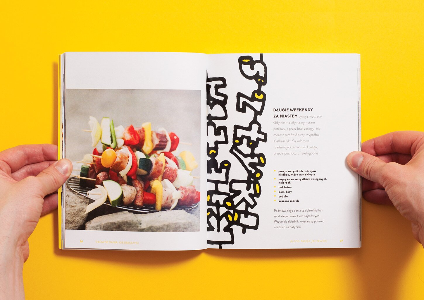 Spread from the UCZTA cookbook with a picture of shashlik