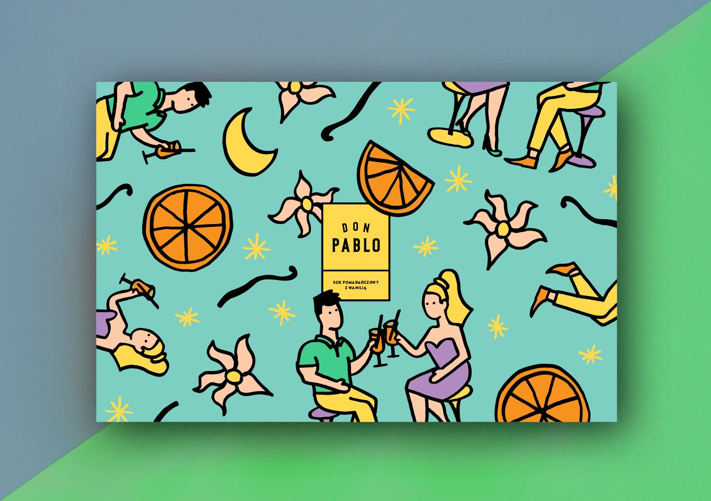 Illustration of people drinking cocktail