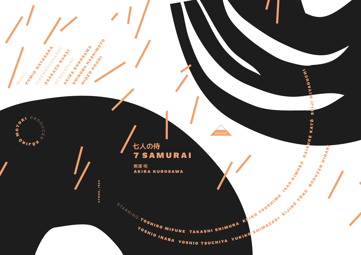 Graphic design of a DVD packaging for 7 Samurai movie