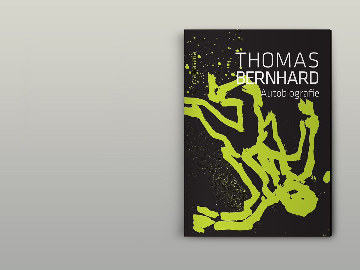 A book cover with a picture of a man lying upside-down